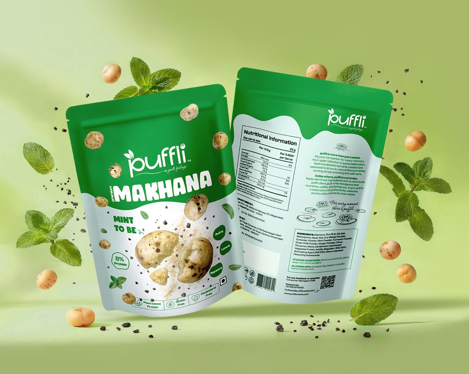 mint roasted makhana