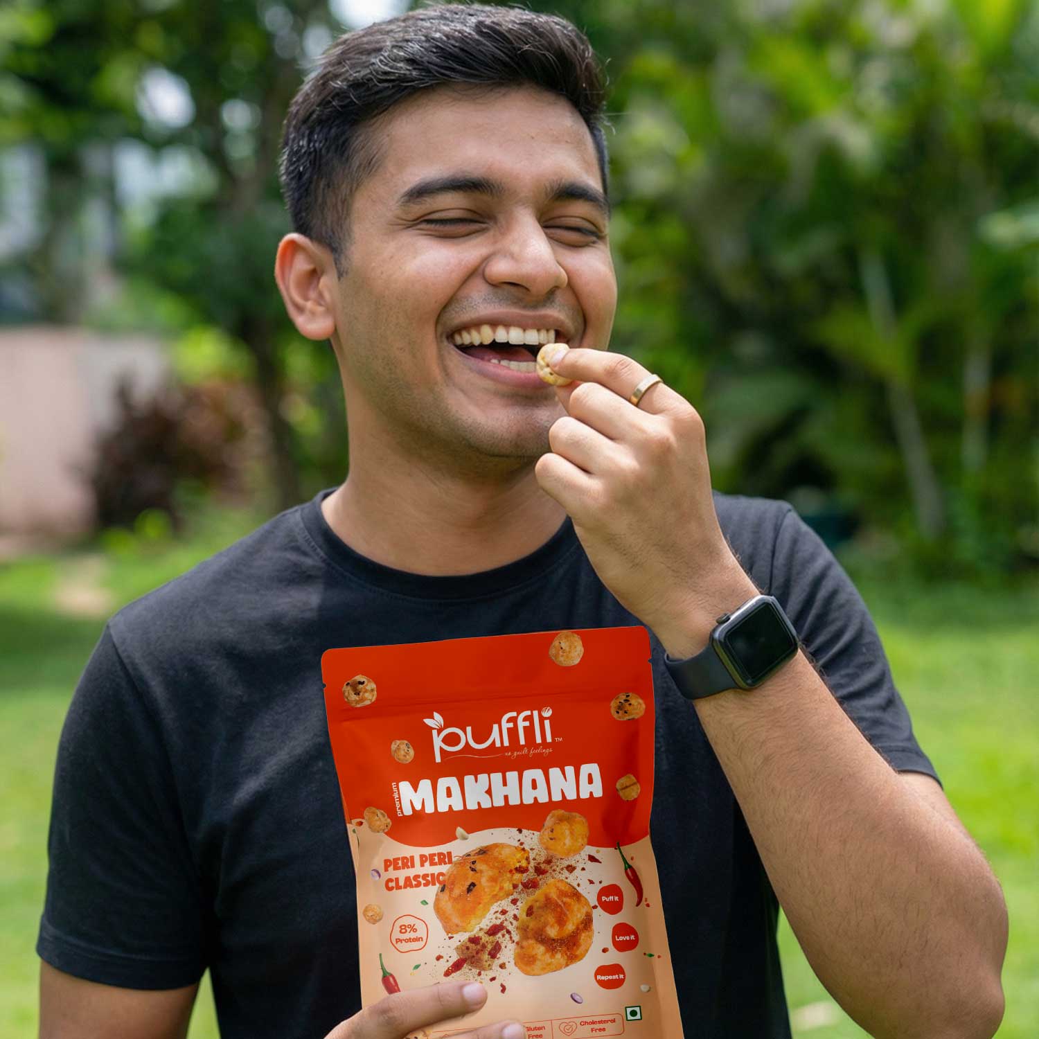 spicy roasted makhana puffli peri peri