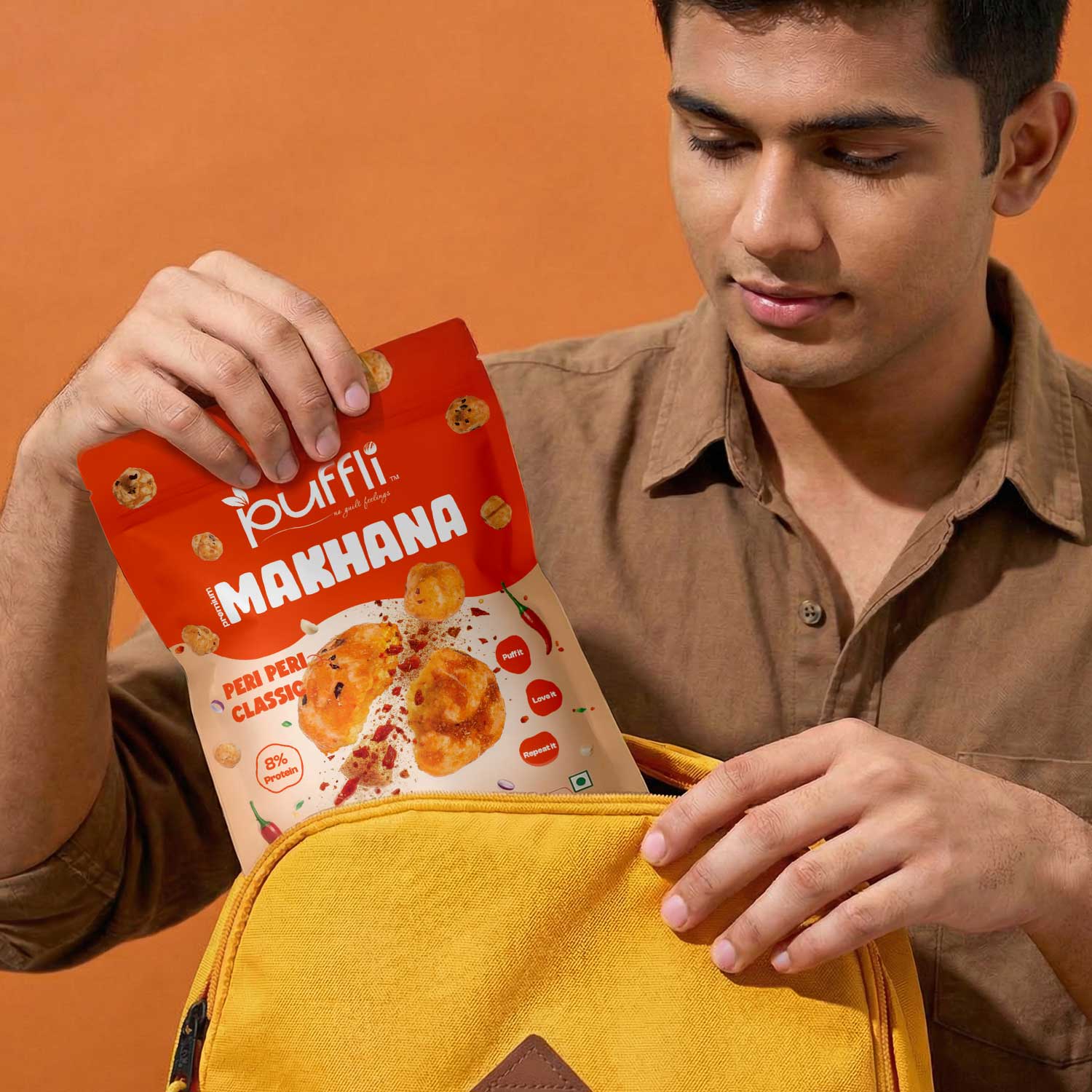 spicy roasted makhana puffli peri peri