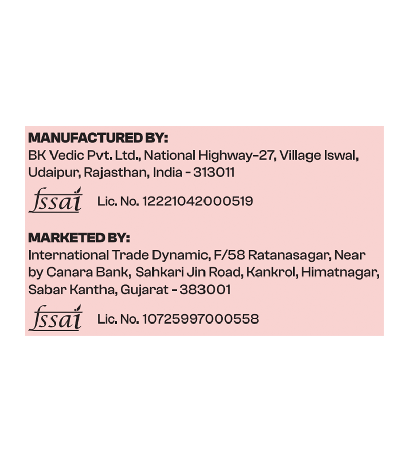 Contact information for BK Vedic Pvt. Ltd. and International Trade Dynamic on a pink background